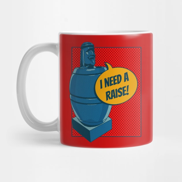 Comic-Style Barrel Man: Humorous 'I Need a Raise!' by Bear World Industries